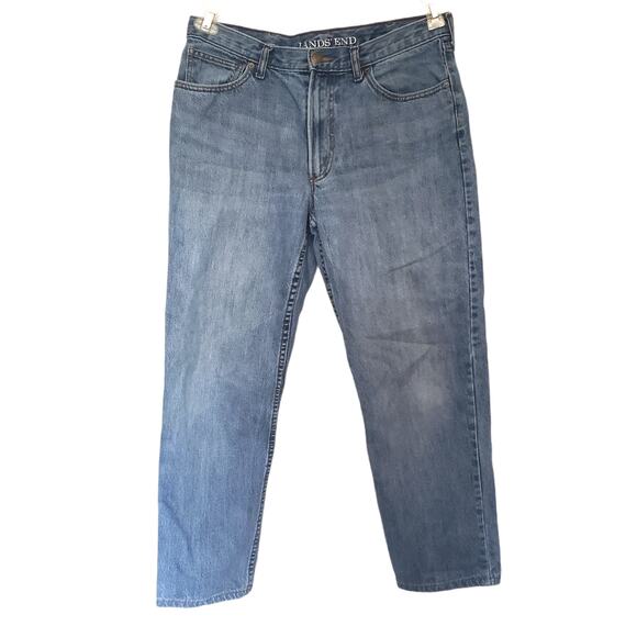Lands' End Mens Jeans Size 36 Traditional Fit Denim Pants Straight Leg 5 Pocket - Picture 2 of 10